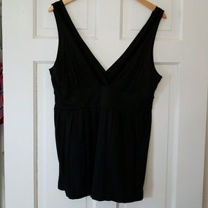 Black, velvet trimmed blouse
